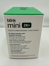 Blink Mini 2K+ Indoor Outdoor Plug-In Security Camera White Color Night Vision