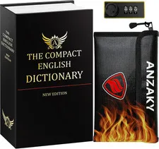 Diversion Safe Book Hidden Safe with Combination Lock Fireproof Money Bag