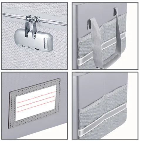 File Box with Lock, Fireproof Box File Storage Organizer Anti-Static Box