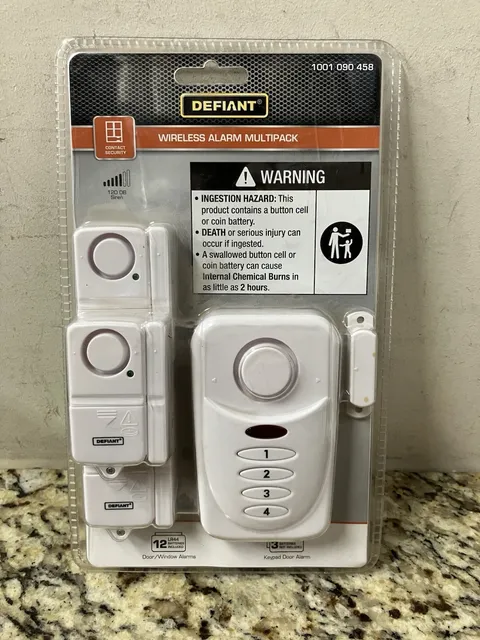 Defiant Wireless Door Window Alarm Kit 4pc Home Security Entry Alert System