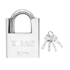 High Security Steel Shrouded Padlock with Key, Silver(2-1/4 Inch)