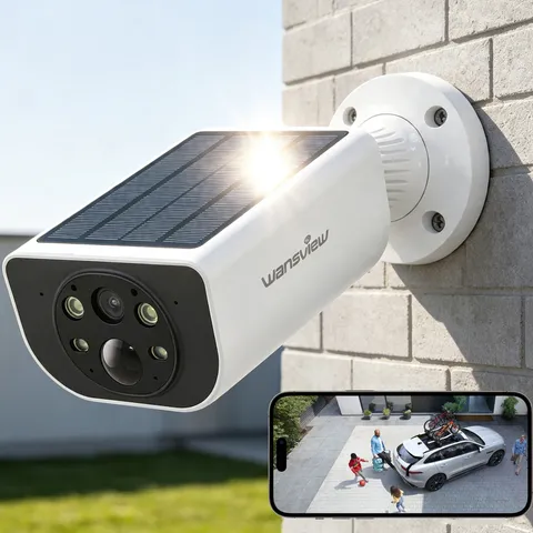 Wansview S1 Solar Security Camera Outdoor 2K Wireless WiFi Ai Human Detection