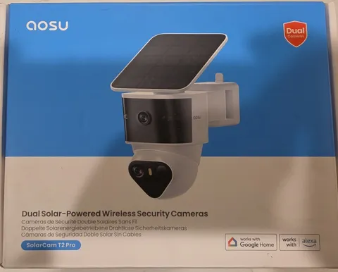 AOSU SolarCam T2 Pro Dual Solar Wireless Security Camera 3K Google Home Alexa