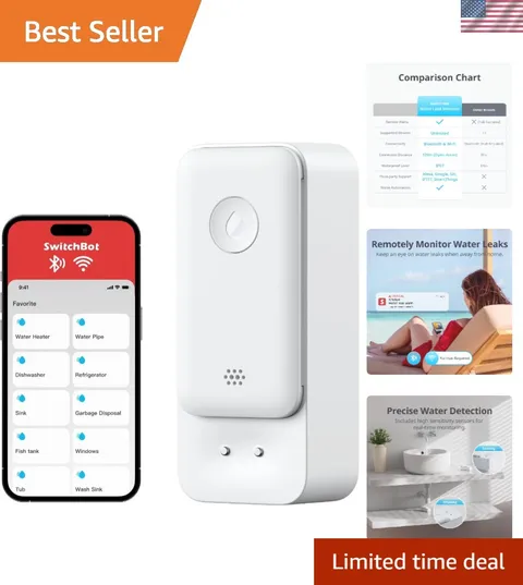 WiFi Water Sensor, Smart Water Leak Detector, 100dB Adjustable Alerts & App A...