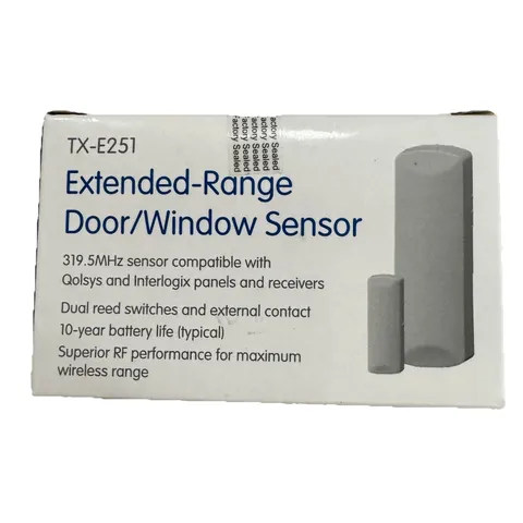 Interlogix TX-E251 Long Range Door/Window Sensor Qolsys & GE 319.5Mhz Compat E42