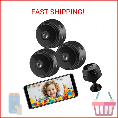 senri 3 Pack Mini Security Camera, 1080P HD WiFi Home Indoor Outdoor Camera for