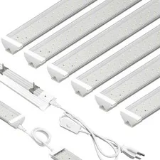 SZHLUX 6 Pack LED Shop Light 4FT 60W, 8700LM, Linkable Utility 4ft, White