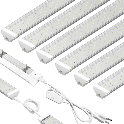 SZHLUX 6 Pack LED Shop Light 4FT 60W, 8700LM, Linkable Utility 4ft, White