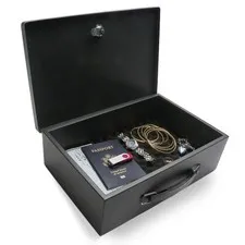 Small Fire-Resistant Safe Box for Home - Steel Security Lock Box with Keys - 0.1