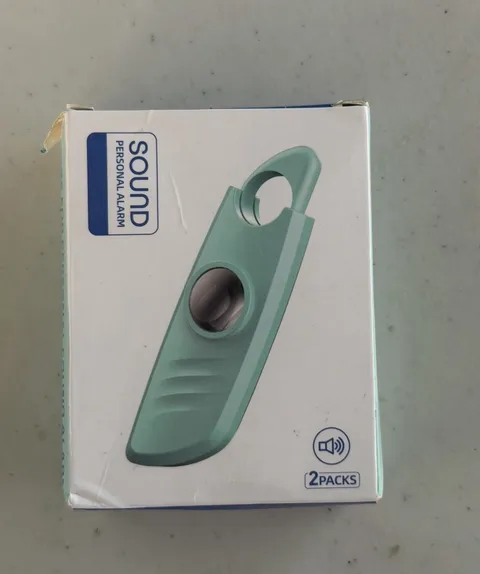SOUND Personal Attack Alarm 140 dB w/ Flashing Lights Keychain, Blue Plastic