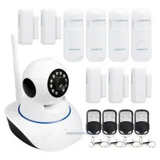 WIFI HD IP Camera IR Night Vision+Wireless Window Sensor For Home Alarm