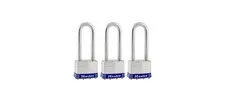 Padlock, Keyed Alike Key, 5/16 in Dia Shackle, 2-1/2 in H Shackle, Steel Shackle