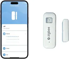 Tuya-Compatible Zigbee Door Window Sensor, Smart Contact Sensor with App Alerts,