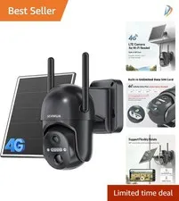 2K Resolution Solar-Powered Security Camera with Built-in SIM - Outdoor Ready