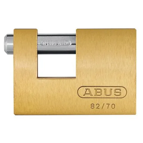 ABUS Mechanical 82/70mm Monoblock Brass Shutter Padlock ABU8270