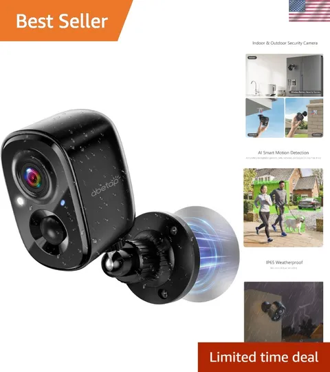 Advanced 2.5K Outdoor WiFi Security Camera - AI Motion Detection & Night Vision