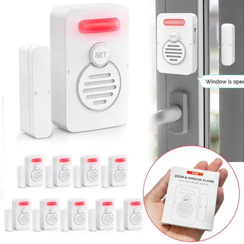 Personal Door Sensor Alarm Low/Loud 50 to 90 dB Voice Window Burglar Alert 10PCS