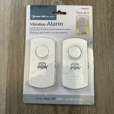 Bunker Hill Security Vibration Window Door Alarm Siren 2 Pack Model 95054 NEW