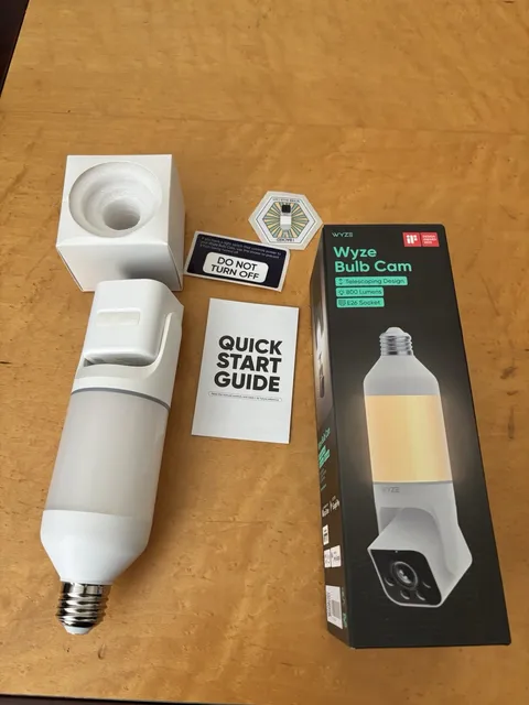 Wyze Bulb Cam 2K HD Wireless Security Camera Outdoor/Indoor, Color Night Vision