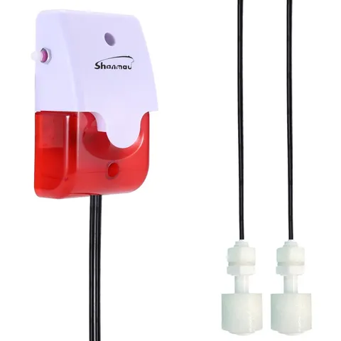 High / Low Water Level Sensor Detector Alarm 120 dB Red Strobe Siren, Adjustable