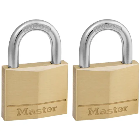 Master Lock 140EURT Solid Brass 40mm 4-Pin Lock - Equal Key X 2