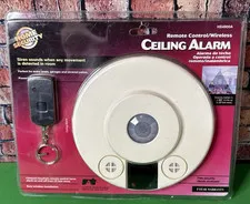 NOS Lamson Home Products Home Security Ceiling Alarm, Remote Control Wireless
