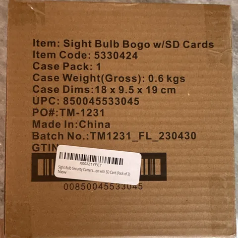 Sight Bulb Security Camera 1080p Wi-Fi Pan/Tilt Motion 2-Way Night, 2 Pack