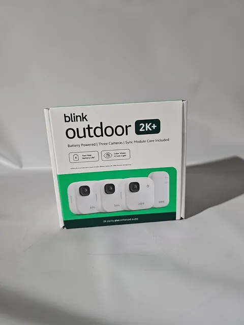 Blink Outdoor 2K+ Wireless Security Camera 3 Camera System (White) New Sealed