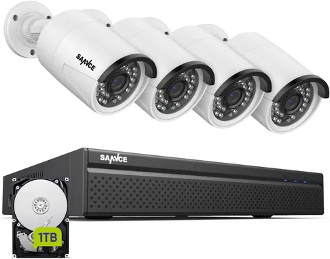 8CH 4K Poe Security Camera System - 8CH 8MP NVR Security System with 4Pcs Wired