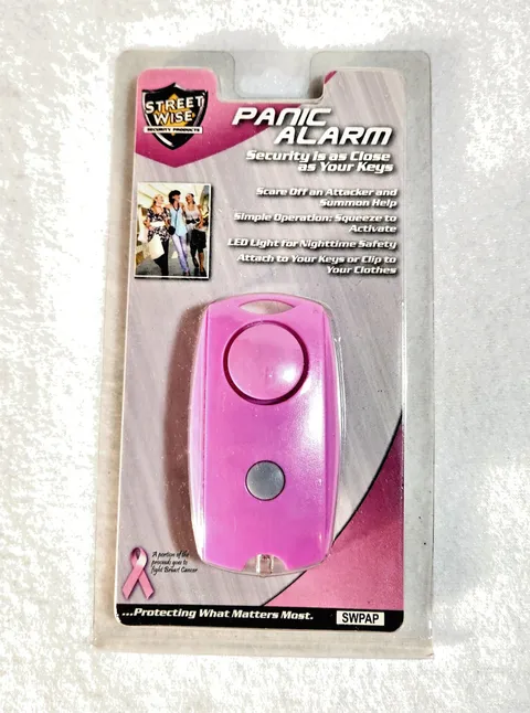 Streetwise Pink Panic Alarm Keychain/clip w/ LED light Stocking Stuffer