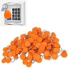 100 Pcs 125KHz Proximity ID Key Fobs - Smart Contactless Door Lock Access Tags