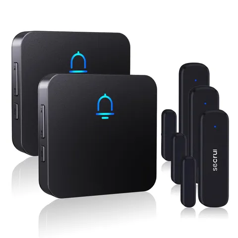 Wireless Door Chimes When Open Entry for 3 sensor 2 receiver, Black