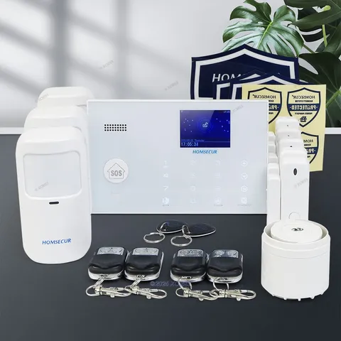 HOMSECUR SMS Autodial Wireless&Wired WIFI Burglar Alarm System with Touch Keypad