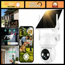 Wireless Solar Security Camera - Outdoor PIR Motion Detection, Color Night Visio