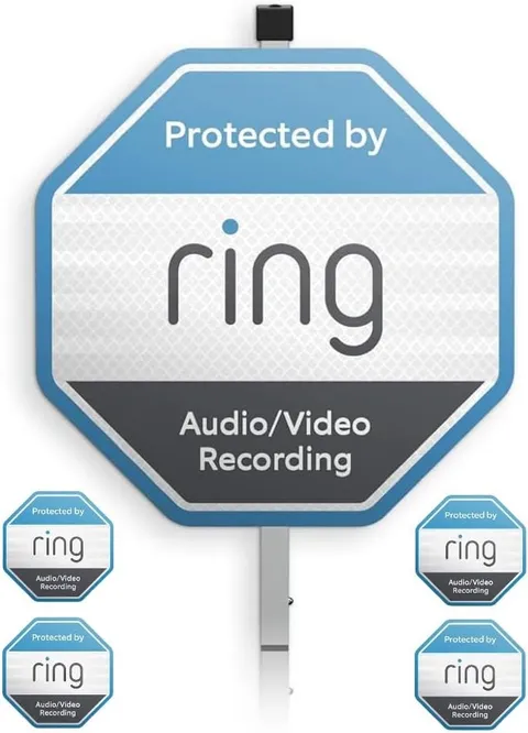 1 Yard Sign-ring with 4 Window Stickers compatible with Ring Home Security Sy...