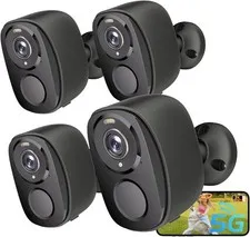 Security Cameras Wireless Outdoor, 2-Way Audio (BW4-G-4Pack)