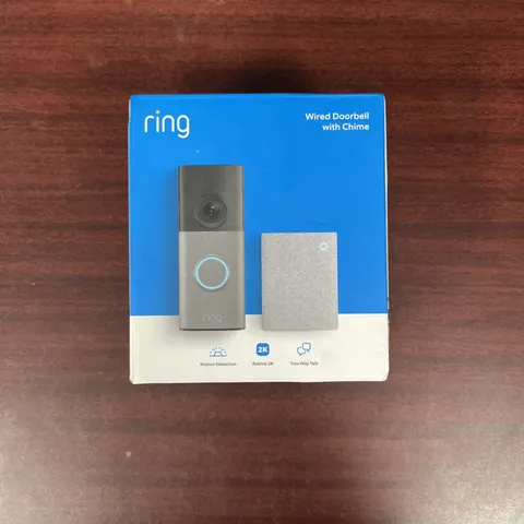 Ring - Wired Doorbell 2K (newest model), Speckled Gray + Chime (newest model)...