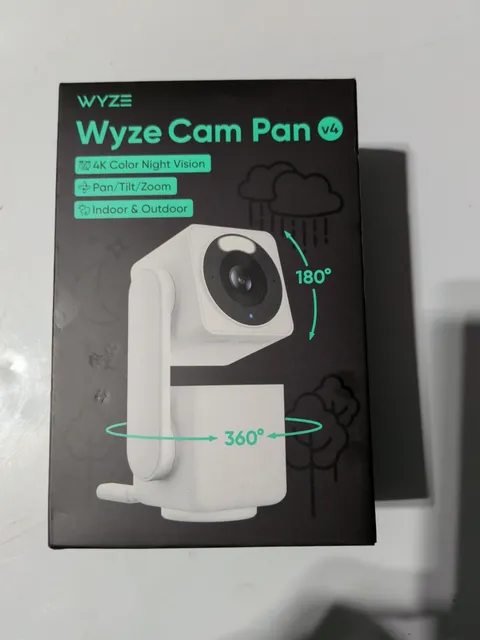 Wyze Cam Pan v4 4K UHD Indoor/Outdoor Plug-In Pan & Tilt Security Camera NEW