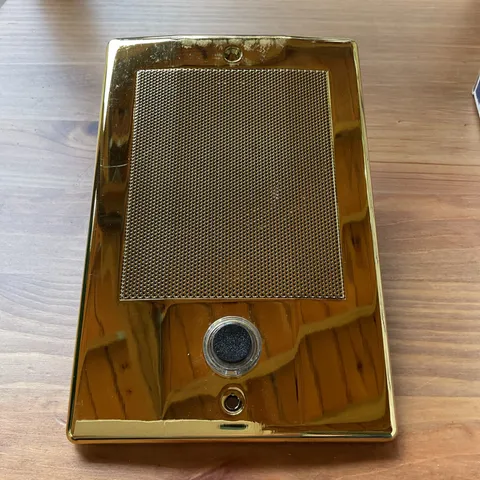 M&S BD3BN INTERCOM DOOR SPEAKER/STATION WITH BELL BUTTON, BRIGHT BRASS