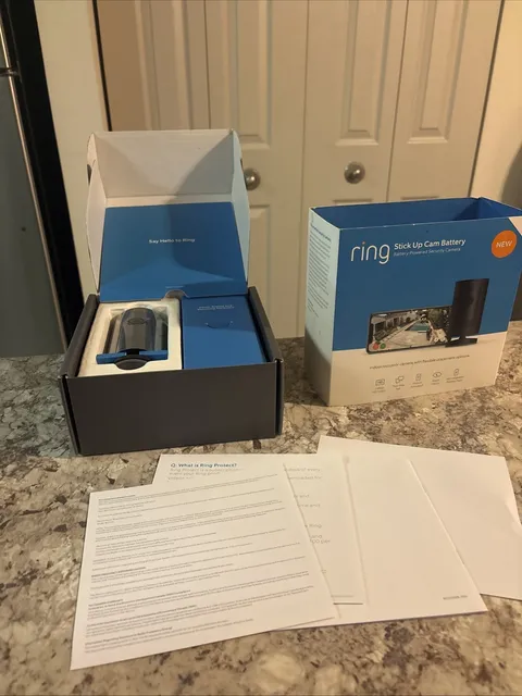 Ring Stick Up Cam Wireless Indoor/Outdoor Security Camera Black New Open Box