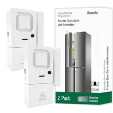 Freezer Door Alarm 2 Pack, Refrigerator Door Alarm When Left Open, Pure White