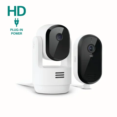 Essential Home Security Camera Kit (2025 Release) - Indoor Pan Tilt Plug-In Came