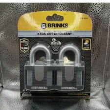 Brinks 672-50201 Cut & Weather Resistant Padlocks Boron Steel 2-Pack