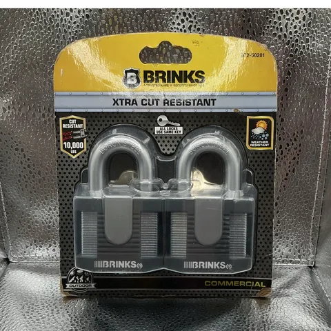Brinks 672-50201 Cut & Weather Resistant Padlocks Boron Steel 2-Pack