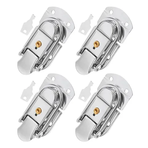 4pcs Suitcase Lock Hasp: Iron Toggle Catch Lock with Keys - Latch Clasp for