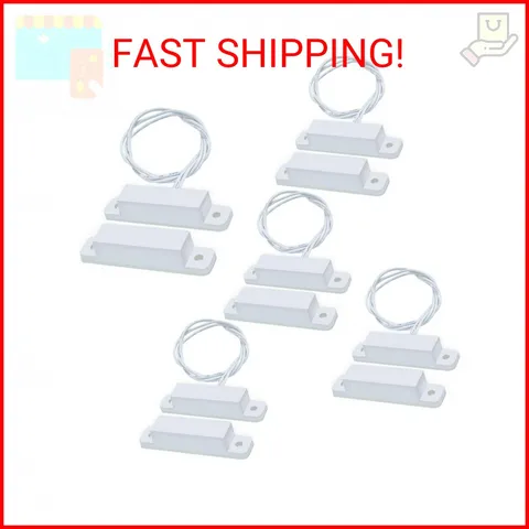 WESUA 5 Sets Magnetic Contacts Wired Window Door Contact Sensor Magnetic Reed Sw