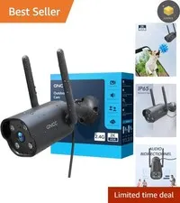 2K Wireless Outdoor Security Camera with Color Night Vision & AI Alerts