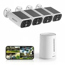 Solar Security Cameras Wireless Outdoor, 4 Cam-Kit, 4MP 2.5K HD