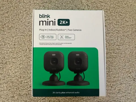 Blink Mini 2K+ (newest model) Plug in Home & Pet Indoor Security Camera 2 PACK🔥