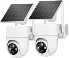 Oculview 2K Solar Security Cameras Wireless Outdoor, 2PCS Outdoor Camera Wireles